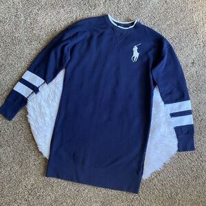 Polo Ralph Lauren Sweatshirt Dress Blue Faded Womens Size XS